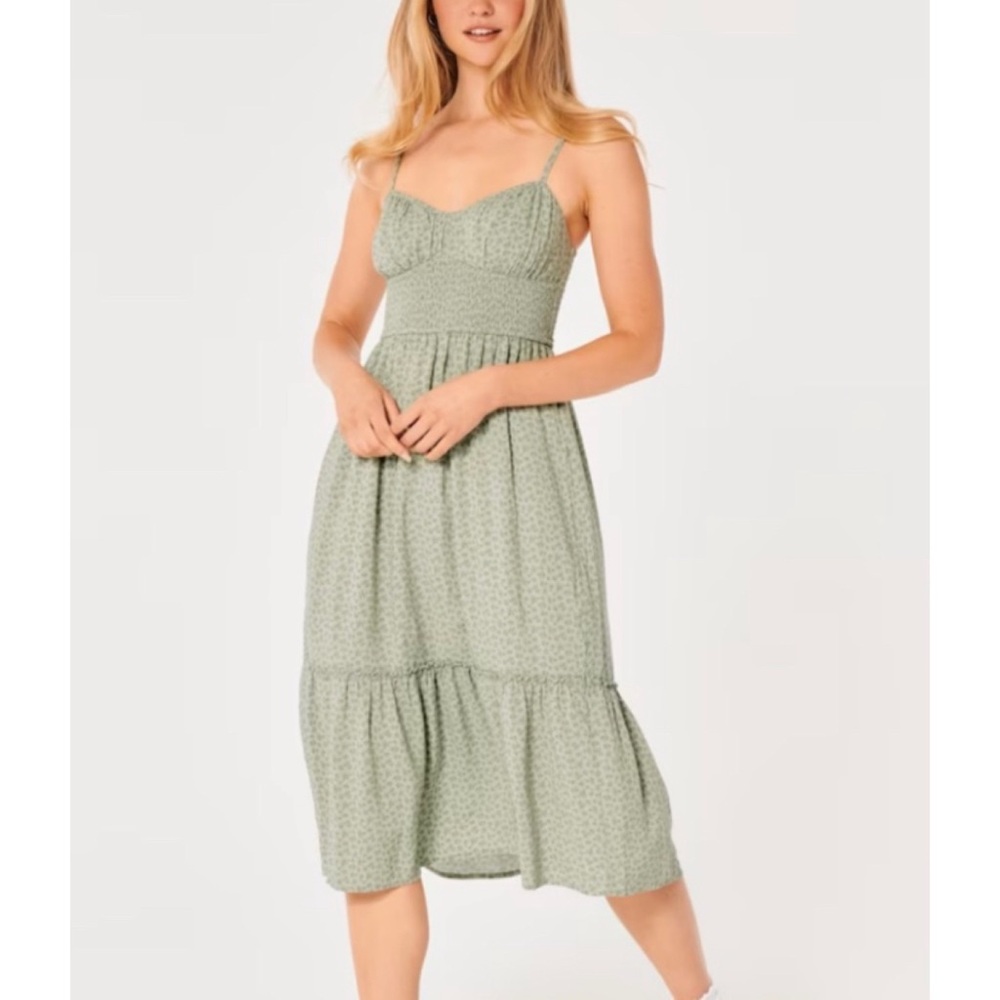 Hollister Sage green midi dress